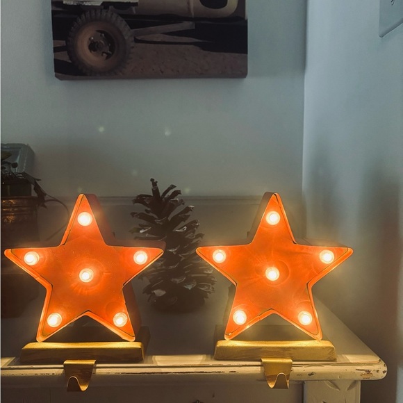Christmas Stocking Holders Light up Star NWT - Picture 2 of 3